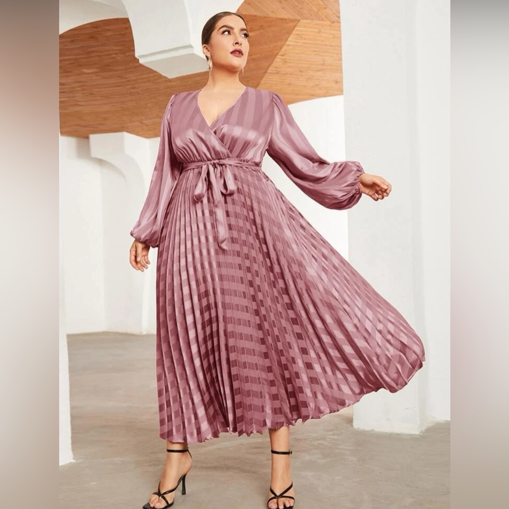 Pink satin dress